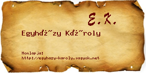 Egyházy Károly névjegykártya