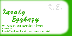 karoly egyhazy business card